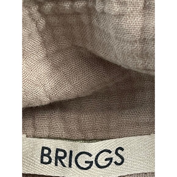 Briggs NWT Women's Relaxed Fit Button Long Sleeve Waffle Shirt Tan - Picture 9 of 13